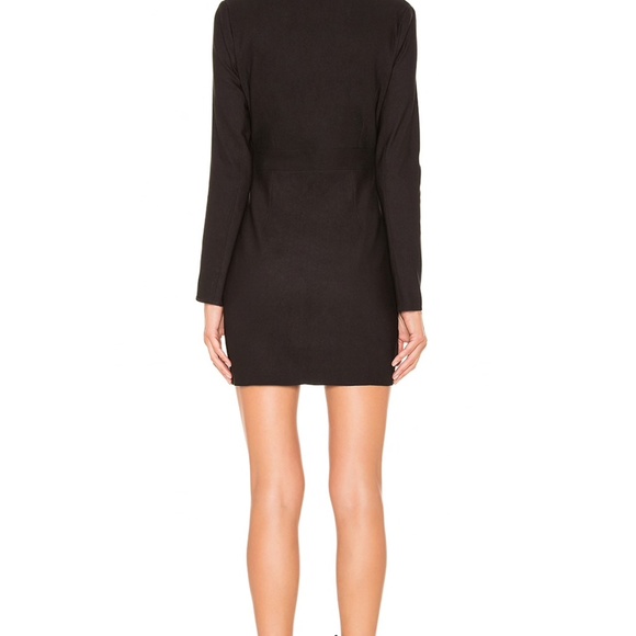 NWT NBD X NAVEN Millie Beaded Plunge Neck Zip Front Black Mini Dress Size Small - Picture 2 of 7
